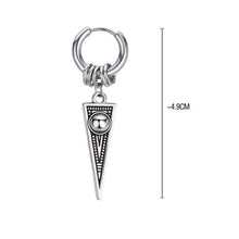 Load image into Gallery viewer, 1Pcs European Cross Blade Triangle Small Hoop Earring Personality Ancient Silver Color Earrings For Women Men Jewelry E150 - Ear Jewelry