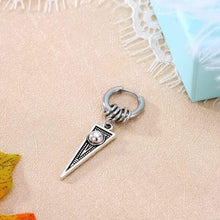 Load image into Gallery viewer, 1Pcs European Cross Blade Triangle Small Hoop Earring Personality Ancient Silver Color Earrings For Women Men Jewelry E150 - Ear Jewelry