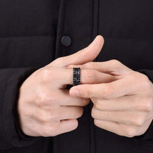 Load image into Gallery viewer, 8mm Steampunk Titanium Gear Wheel Pinion Bolts Ring Black Zirconium Wedding Band Rivet
