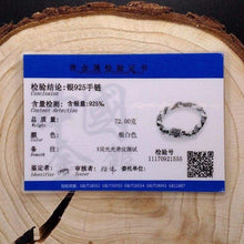 Load image into Gallery viewer, 925 Silver Bracelet Men Vintage Punk High Polished Auspicious Flowers Embossed Bracelets Handmade Thai Silver Jewelry