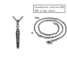 Load image into Gallery viewer, 925 Silver Cross Open Coffin Skull Pendant White Cubic Zirconia Skeleton Pendants Biker Necklace Sterling Gothic Jewelry