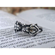 Load image into Gallery viewer, 925 Sterling Silver Double Little Frogs Ring Fashion Casual Rings Handmade Frog Animal Jewelry Money Attraction Wealth Abundance Talisman Gifts for Women Size 7