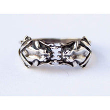 Load image into Gallery viewer, 925 Sterling Silver Double Little Frogs Ring Fashion Casual Rings Handmade Frog Animal Jewelry Money Attraction Wealth Abundance Talisman Gifts for Women Size 7