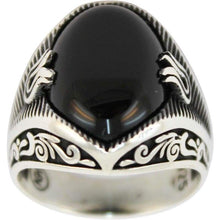 Load image into Gallery viewer, 925 Sterling Silver Jewelry Onyx Stone Men's Ring