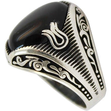 Load image into Gallery viewer, 925 Sterling Silver Jewelry Onyx Stone Men's Ring