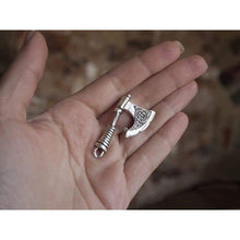 Load image into Gallery viewer, 925 Sterling Silver Men's Nordic Axe Necklace for Men Norse Pendant with Celtic Knot Handmade Wiccan Viking Jewelry Perfect Father's Day Gift/Additional Option -Sterling Silver Chains