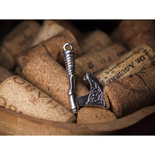 Load image into Gallery viewer, 925 Sterling Silver Men's Nordic Axe Necklace for Men Norse Pendant with Celtic Knot Handmade Wiccan Viking Jewelry Perfect Father's Day Gift/Additional Option -Sterling Silver Chains