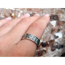 Load image into Gallery viewer, 925 Sterling Silver Viking Ring Alatyr Unique Norse Wedding Band Rings for Men Women Celtic Pagan Jewelry Ancient Good Energy Amulet Wiccan Slavic Solar Symbol/Handmade