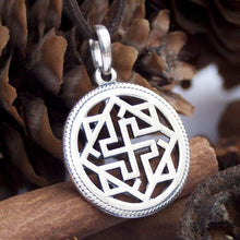 Load image into Gallery viewer, 925 Sterling Silver Viking Valkyrie Pendant Necklace Sacred Geometry Asatru Celtic Odins Jewelry Valkyria Ancient Norse Pagan Protection Amulet Gifts for Men and Women
