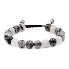 Load image into Gallery viewer, AD Beads Natural 10mm Gemstone Bracelets Healing Power Crystal Macrame Adjustable 7-9 Inch (Rutilated Quartz) - Art and Craft Supply