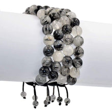 Load image into Gallery viewer, AD Beads Natural 10mm Gemstone Bracelets Healing Power Crystal Macrame Adjustable 7-9 Inch (Rutilated Quartz) - Art and Craft Supply