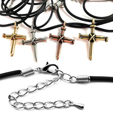 Load image into Gallery viewer, Antique Nail Cross Necklace - Pendant Necklace