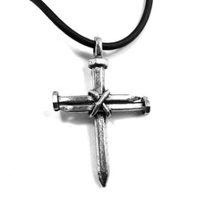 Load image into Gallery viewer, Antique Nail Cross Necklace - Pendant Necklace