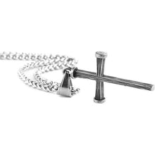 Load image into Gallery viewer, Antique Nail Cross Stainless Steel Pendants Christian Necklace (Silver)
