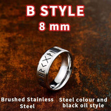 Load image into Gallery viewer, BEIER Width 8mm Fashion Viking Rune Ring Simple Wedding Jewelry for man women Lover gift Retro Style Dropshipping BR-R105