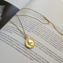 Load image into Gallery viewer, Bohemia Round Coin Choker Necklace Pendant For Women Medal Gold Silver Color Disc Face Necklace Dainty Gifts New European 2018 - Pendant