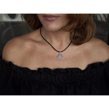 Load image into Gallery viewer, Celtic Triquetra Trinity Knot Pendant Necklace 925 Sterling Silver Infinity Circle Symbol Charm Good Luck Endless Love Amulet Irish Witchcraft Jewelry for Women Handmade/Option - Silver Chains