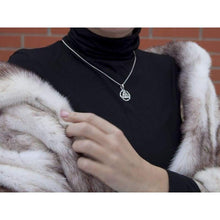 Load image into Gallery viewer, Celtic Triquetra Trinity Knot Pendant Necklace 925 Sterling Silver Infinity Circle Symbol Charm Good Luck Endless Love Amulet Irish Witchcraft Jewelry for Women Handmade/Option - Silver Chains