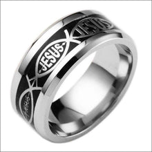 Load image into Gallery viewer, Christian Cross of Jesus Ring - Unisex - Religious Jewelry (Stainless Steel)