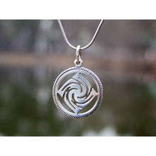 Load image into Gallery viewer, Circle of Life Pendant Occult Solar Symbol Necklace 925 Sterling Silver Choker Ancient Slavic Sun Energy Amulet Esoteric Buddhist Hindu Jewelry for Men Women