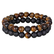 Load image into Gallery viewer, Classy Couples Bracelet Set - 7 Colors - Brown / Lava Stone - Bracelet