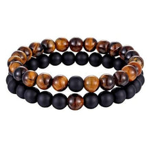 Load image into Gallery viewer, Classy Couples Bracelet Set - 7 Colors - Brown / Matte Black - Bracelet
