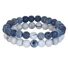 Load image into Gallery viewer, Classy Couples Bracelet Set - 7 Colors - Marble / Blue - Bracelet