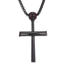 Load image into Gallery viewer, Cross Necklace by Pendant Men Sports Stainless Steel Necklace and Baseball Cross Necklaces Boys Gift