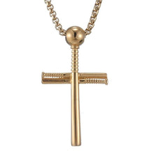 Load image into Gallery viewer, Cross Necklace by Pendant Men Sports Stainless Steel Necklace and Baseball Cross Necklaces Boys Gift