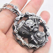 Load image into Gallery viewer, Davitu AMUMIU Fashion Pentagram Pan God Skull Goat Head Pendant Necklace Luck Satanism Occult Metal Vintage Silver Star Necklace HZP336 -