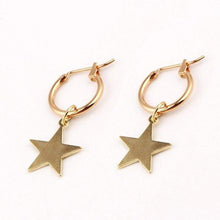 Load image into Gallery viewer, Dayoff Europe Star Animals Pendant Hoop Earrings Women Cute Gold Silver Color Moon Cross Circle Earrings Trendy Jewelry E71