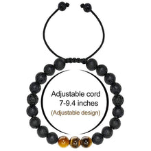 Load image into Gallery viewer, Essential Oil Bracelet for Men Diffuser - Mens Tiger Eye Stone Beads Bracelet Adjustable Natural Yoga Anxiety Stress Relief Mens Essential