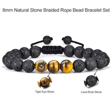 Load image into Gallery viewer, Essential Oil Bracelet for Men Diffuser - Mens Tiger Eye Stone Beads Bracelet Adjustable Natural Yoga Anxiety Stress Relief Mens Essential