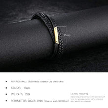 Load image into Gallery viewer, ExEcharge Alloy with Leather Bracelet Stainless Steel with PU Leather Multi-Layer Braided Cuff Wrap Magnetic-Clasp Bracelets for