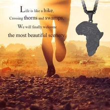 Load image into Gallery viewer, FaithHeart African Map Eye of Horus Necklace Stainless Steel Ancient Egyptian Symbol of Protection Jewelry Men Women Talisman Pendants