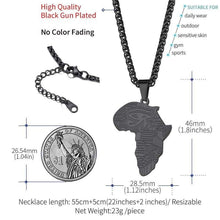 Load image into Gallery viewer, FaithHeart African Map Eye of Horus Necklace Stainless Steel Ancient Egyptian Symbol of Protection Jewelry Men Women Talisman Pendants