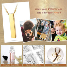 Load image into Gallery viewer, FaithHeart Cremation Urn Necklace Women Men 18K Gold Plated Memento Jewelry Pet Ashes/Perfume Heart Keepsake Pendant Necklace for Memory