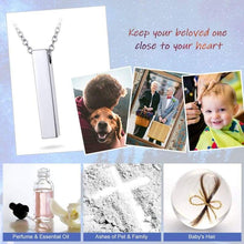 Load image into Gallery viewer, FaithHeart Cremation Urn Necklace Women Men 316L Stainless Steel Memento Jewelry Pet Ashes/Perfume Heart Keepsake Pendant Necklace for
