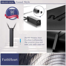 Load image into Gallery viewer, FaithHeart Cremation Urn Necklace Women Men Black Gun Plated Memento Jewelry Pet Ashes/Perfume Heart Keepsake Pendant Necklace for Memory