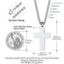 Load image into Gallery viewer, FaithHeart Cremation Urn Necklace Women Men Stainless Steel Cross Memento Jewelry Pet Ashes/Perfume Keepsake Pendant Necklace for Memory