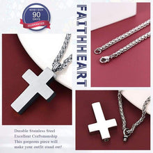 Load image into Gallery viewer, FaithHeart Cremation Urn Necklace Women Men Stainless Steel Cross Memento Jewelry Pet Ashes/Perfume Keepsake Pendant Necklace for Memory