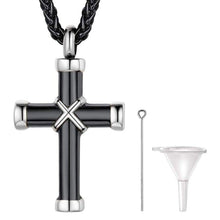 Load image into Gallery viewer, FaithHeart Cross Cremation Urn Necklace Women Men Stainless Steel Memento Jewelry Pet Ashes/Perfume Keepsake Pendant Necklace for Memory
