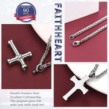 Load image into Gallery viewer, FaithHeart Cross Cremation Urn Necklace Women Men Stainless Steel Memento Jewelry Pet Ashes/Perfume Keepsake Pendant Necklace for Memory