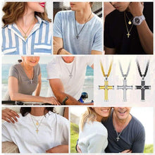 Load image into Gallery viewer, FaithHeart Cross Cremation Urn Necklace Women Men Stainless Steel Memento Jewelry Pet Ashes/Perfume Keepsake Pendant Necklace for Memory