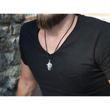 Load image into Gallery viewer, Fenrir Wolf Head Pendant Necklace 925 Sterling Silver Animal Spirit Totem Mens Energy Amulet Viking Norse Mythology Final Fantasy Jewelry Gift for Men 3D Supernatural Handmade