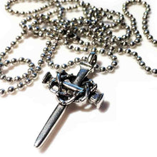 Load image into Gallery viewer, forGIVNail Cross Crown of Thorns Necklace on Ball Chain - Pendant Necklace