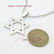 Load image into Gallery viewer, Free Shipping Trendy Silver tone Stainless Steel Six-Pointed Jewish Star of David Hexagram Charm Pendant Necklace Jewelry - Pendant Necklace