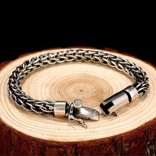 Load image into Gallery viewer, Genuine 925 Sterling Silver Bracelet Men Vintage Handmade Weave Bracelets Bangles Mans Jewelry (Length 20cm)