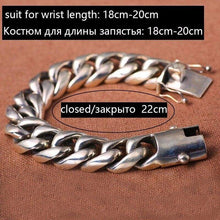 Load image into Gallery viewer, Heavy Solid 925 Silver Curb Link Chain Biker Bracelet
