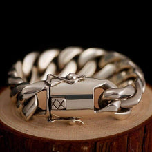 Load image into Gallery viewer, Heavy Solid 925 Silver Curb Link Chain Biker Bracelet